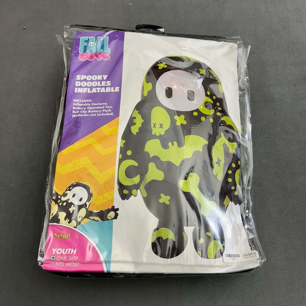 Spirit Halloween Fall Guys Spooky Doodles Inflatable Costume Youth One Size